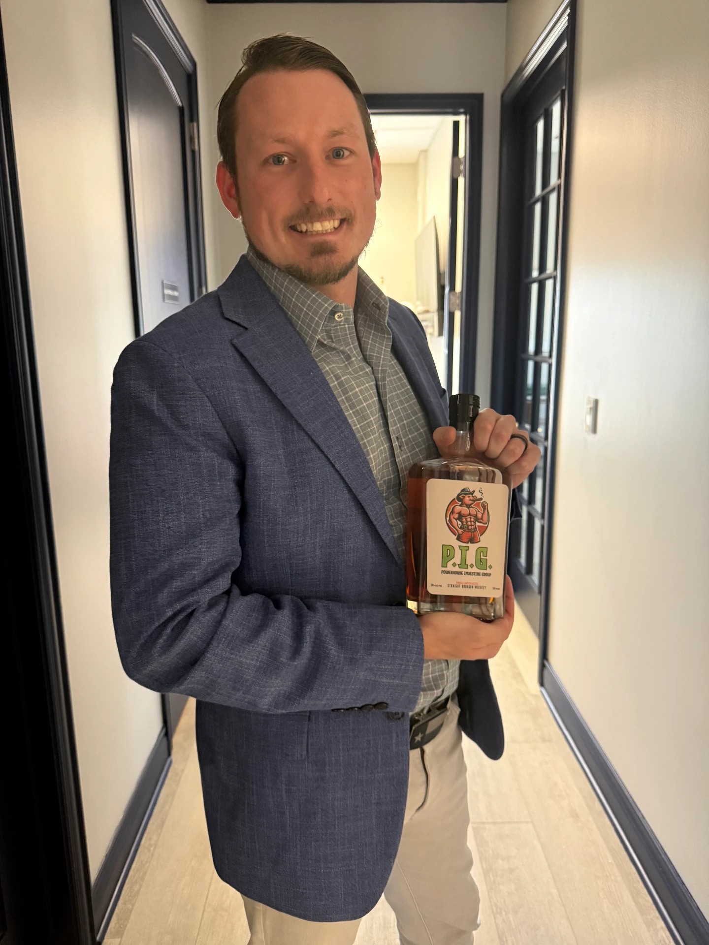 P.I.G. small batch straight bourbon whiskey bottle